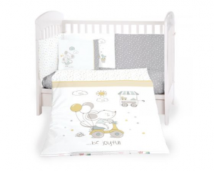 Kikka Boo - set di biancheria da letto per bambini realizzato in cotone ranforce di prima qualità al 100%; 6 Pz misura 60/120 - Joyful Mice
