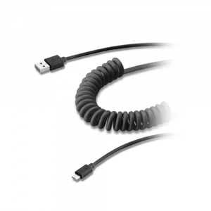 Micro USB to USB cable 1,2m Coiled - Black