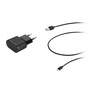 Wall Charger 1USB 1A with Micro USB cable 1,6m - Black
