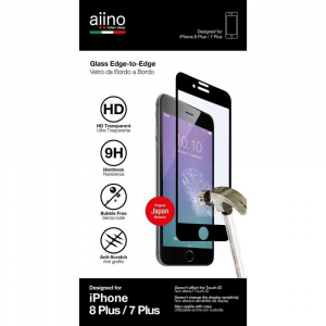 Pellicola Glass Edge to Edge per iPhone 7 Plus e 8 Plus - Black