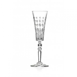 Rcr Marilyn Confezione di 6 Calici Flut Per Prosecco e Champagne Decorati Eleganti Cristalleria Italiana
