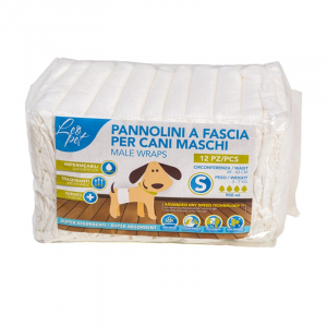 Pannolini Fascia Per Cani Maschi S| M| L | XL  12 Pezzi  Leopet