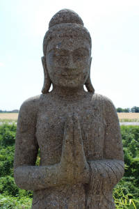 Statua Buddha in preghiera H 205 cm in pietra