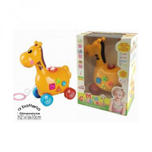 General Trade Giraffa Con Filo Trascinabile Gialla Con Suoni, Luci, Movimento, Per Bambini, Neonati