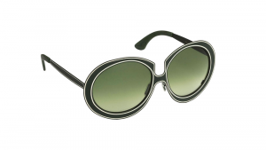 Matita sunglasses black temple with green and ivory lens