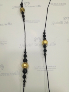 Collana donna lunga  La Murrina classica 74012 nera con murano oro