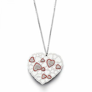 Collana donna gioielli Bliss Onelove casual con ciondolo cuore glitterato 20072850