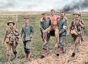Figure in plastica scala 1/35 Soldati inglesi e tedeschi, Battaglia della Somme 1916 (6 figure)
