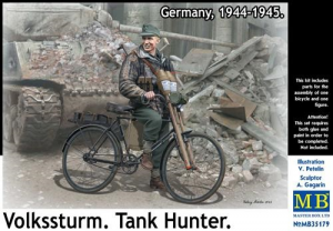 Figure in plastica scala 1/35 Volkssturm, tank hunter, Germany 1944-45