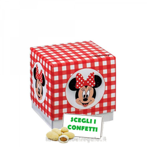 Portaconfetti Minnie Disney Party Rossa 7x7x7 cm - Scatole battesimo bimba