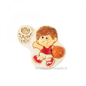 Bomboniera Comunione Bimbo Magnete bambino Basket in resina 4 cm