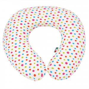 Babysanity® Cuscino Allattamento Kikka® Gravidanza Neonato XXL con Federa Esterna 100% Cotone Alta Qualità Sfoderabile per le Future Mamme Pratica Borsa Viaggio Made In Italy (Pois Colorati)