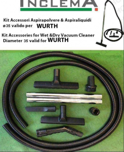 KIT Tuyau Flexible et accessoires Aspirapolvere & Aspiraliquidi ø35 (tubo diametro 32) valido pour WURTH