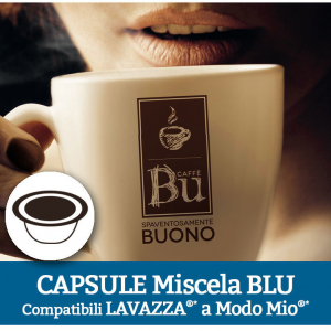 Caffè BU Kit 100 Capsule miscela BLU per macchine Lavazza A Modo Mio