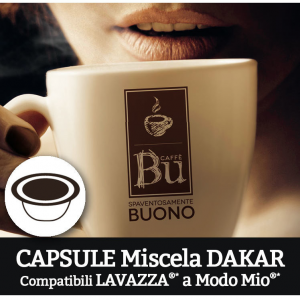 Caffè BU Kit 100 capsule miscela DAKAR per macchine Lavazza A Modo Mio