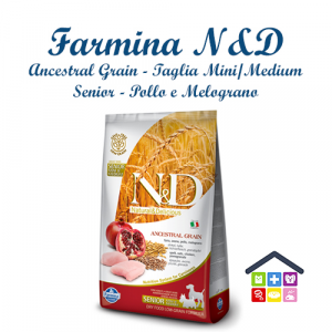 Farmina N&D | Linea ANCESTRAL GRAIN CANINE | Gusto Pollo e Melograno SENIOR - Taglia Mini/Medium - 2.5Kg