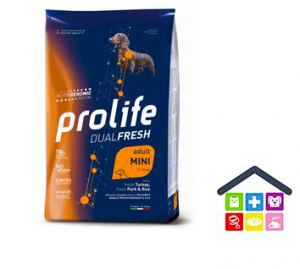Prolife | Linea Dual Fresh | Adult Mini - Tacchino, Maiale e Riso / 600gr - 2kg 