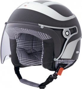 casco moto jet CABERG Ghost Legend nero opaco bianco