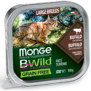 Monge gatto bwild Paté Bufalo con Ortaggi – Large Breed All Life Stage
