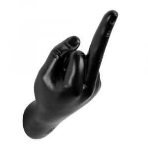Kleiderhaken M-Finger schwarz handdekoriertes Harz 10x16x19 Made in Italy