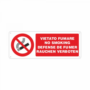 Cartello Vietato Fumare in varie lingue