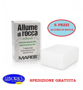 6 Pezzi Allume Di Rocca purificante naturale MAREB 100 gr.