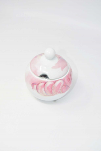 Sugar Bowl Thun In Ceramia White And Pink No Teaspoon Limited Ed.2013