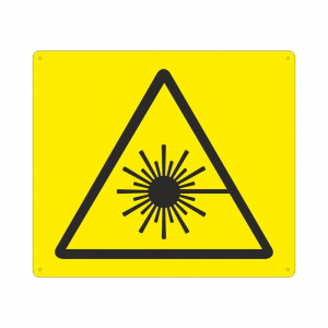 Cartello con simbolo W004 Pericolo raggio laser