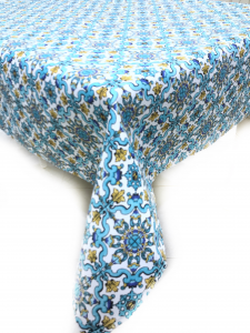 Turquoise majolica collection tablecloth