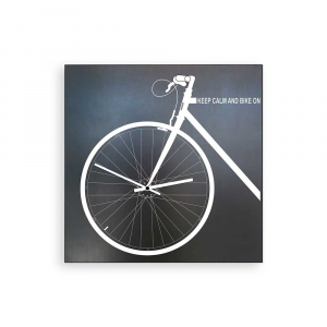 Bike On industrial wall clock in black sheet-iron 50x50
