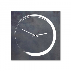 S-Enso Clock Vintage Wanduhr aus schwarzem Eisen 50x50