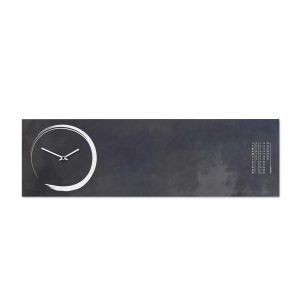 S-Enso horizontale Vintage magnetische Wanduhr / Tafel aus schwarzem Eisen 30x100