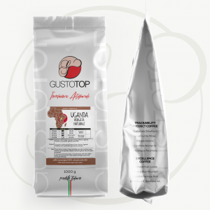 Caffè monorigine Uganda Robusta Naturale confezioni da 250gr e 1kg