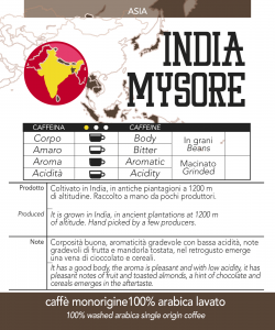 Caffè monorigine in cialda India Mysore, confezioni da n.25, 50 e 200 cialde in carta ese 44 mm 