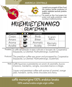 Caffè monorigine in cialda Guatemala Huehuetenango, Presidio Slow Food confezioni da n. 50 o 200  cialde in carta ese 44 mm 