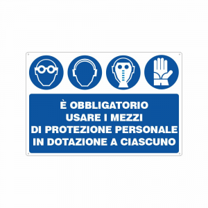 Cartello Sicurezza VSafety "High Visibility Clothing" 200x300 Mm - Autoadesivo Blu