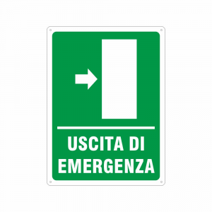 Cartello uscita di emergenza a destra
