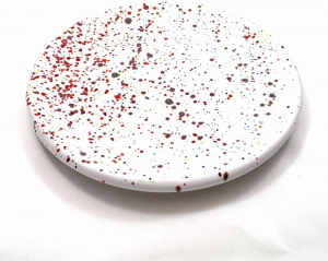 Dinner Plate in Faenza Ceramic with color splashes Pois collection