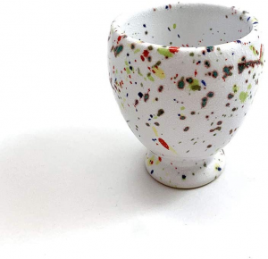 Handmade coffee cup in Faenza Ceramic Pois collection