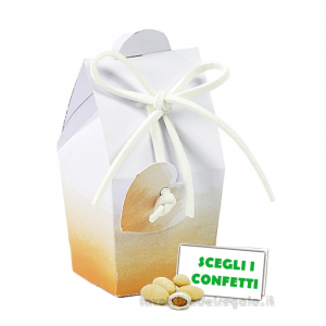 Portaconfetti bustina Acquerello arancione 3.3x3.3x7.5 cm - Scatole