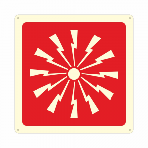 Cartello luminescente simbolo allarme antincendio