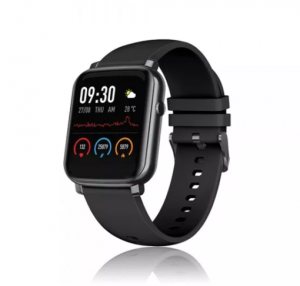 David Lian - Smartwatch con cinturino silicone nero e cassa nera