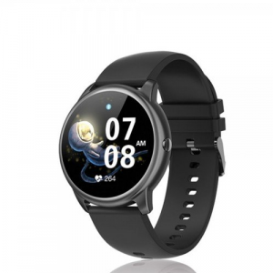 David Lian - Smartwatch con cinturino in silicone nero  e cassa nera
