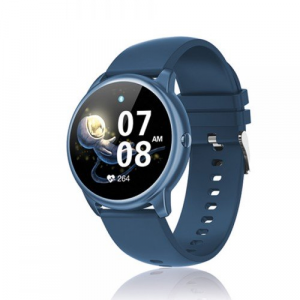 David Lian - Smartwatch con cinturino in silicone blu e cassa blu