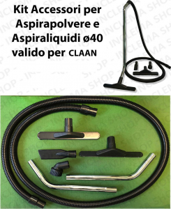KIT Tuyau Flexible et accessoires pour Aspirateur eau & poussières ø40 valido pour CLAAN