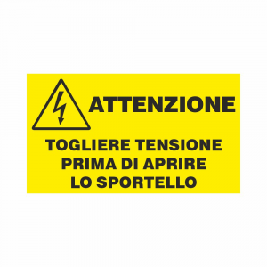 Adesivo: NON APRIRE PRIMA D'AVER TOLTO LA TENSIONE art. E9510
