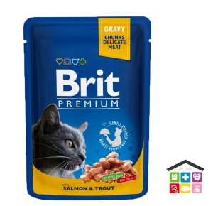 Brit Premium Cat Pouch con Salmone e Trota 0,100g