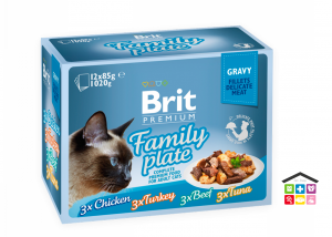 Brit Premium Cat Pouch Family Plate Gravy 12x 0,100g