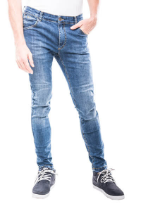 Jeans moto Motto MILANO LONG con rinforzi in fibra aramidica Blu chiaro