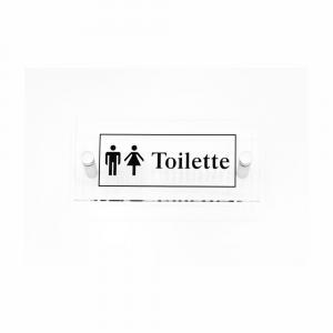 Cartello in plexiglass Plexline simbolo e scritta Toilette